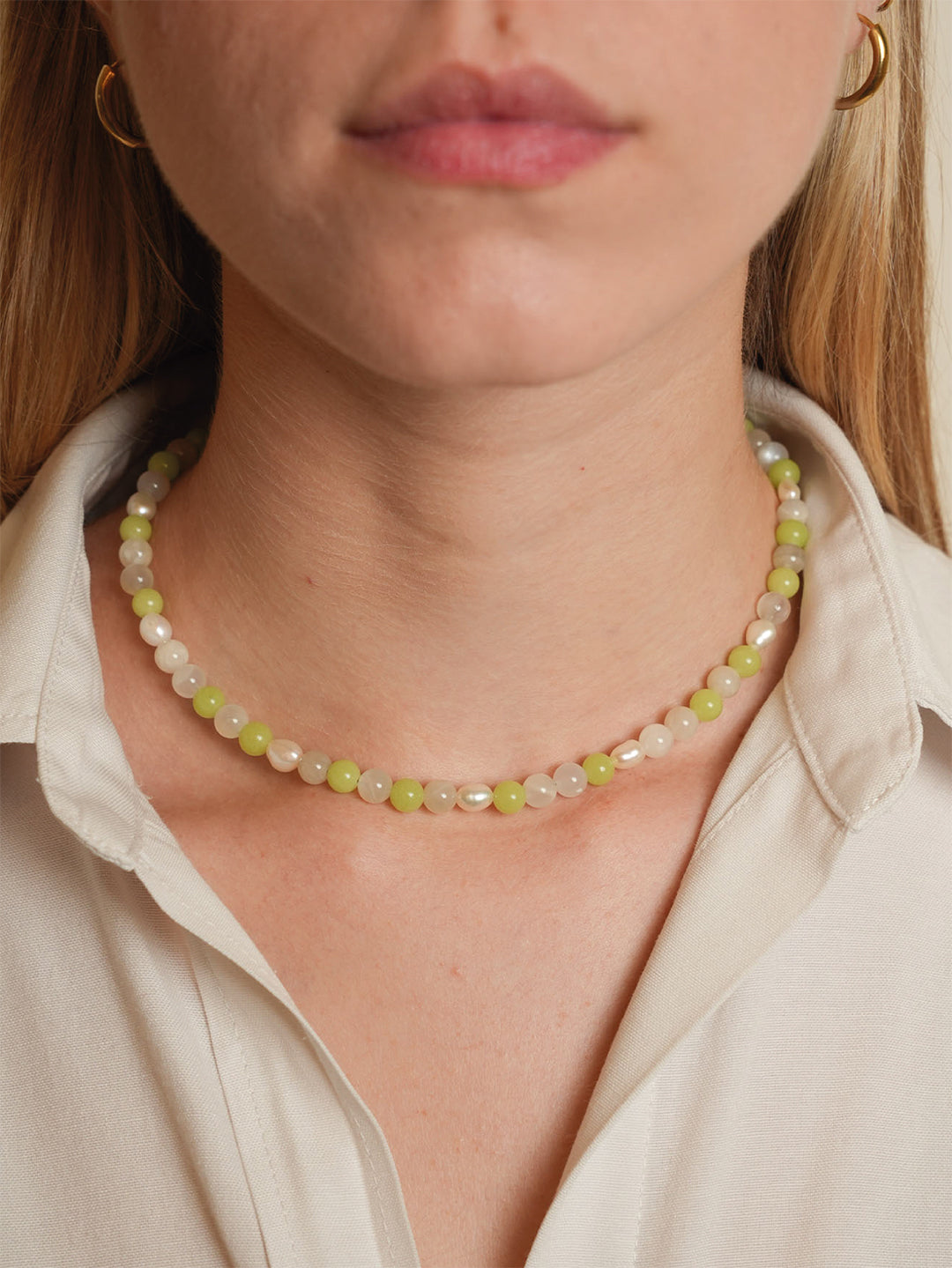 Pietra di luna e perle