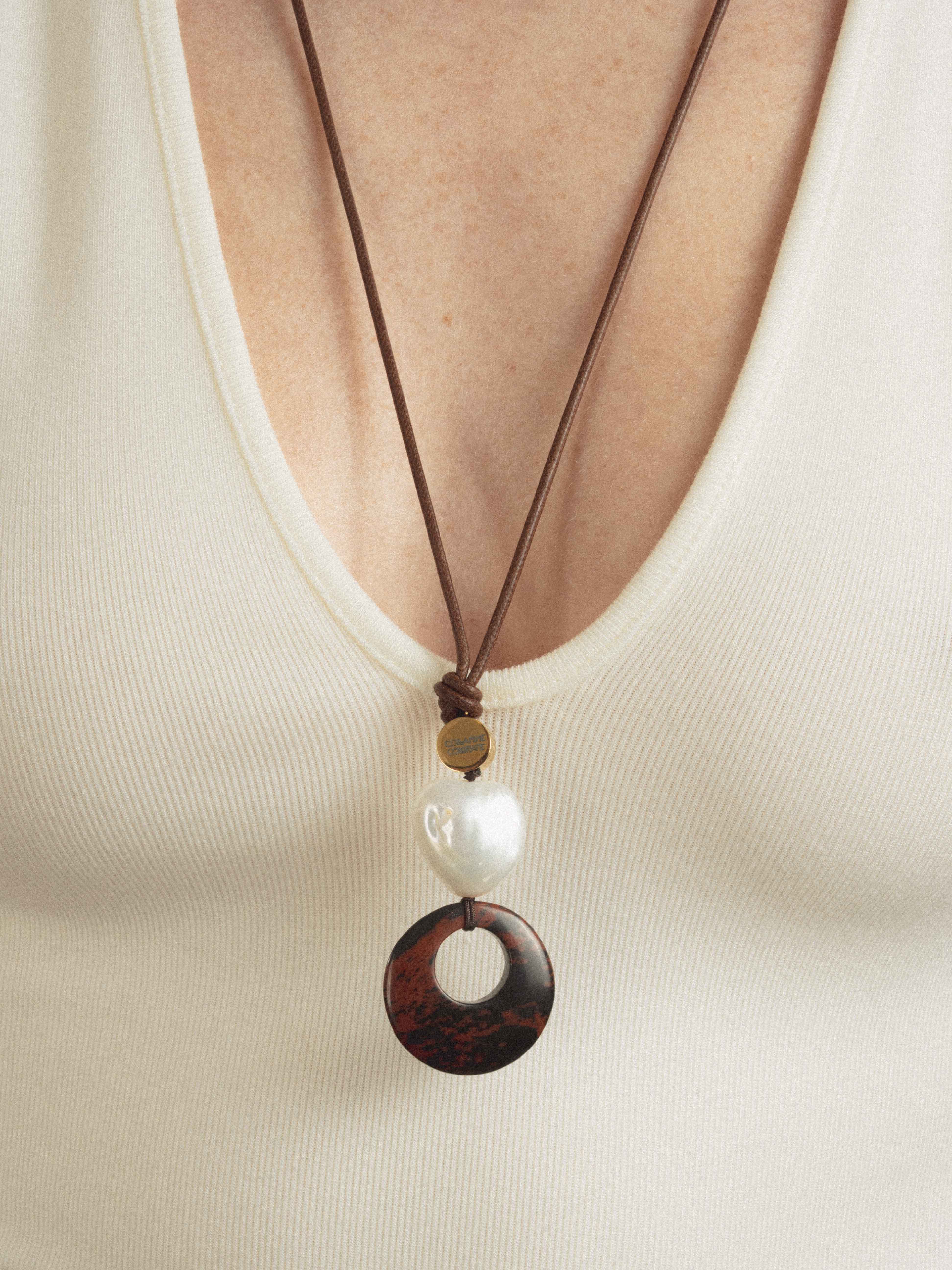 collanine colorate collana pendente diaspro maculato e perle 