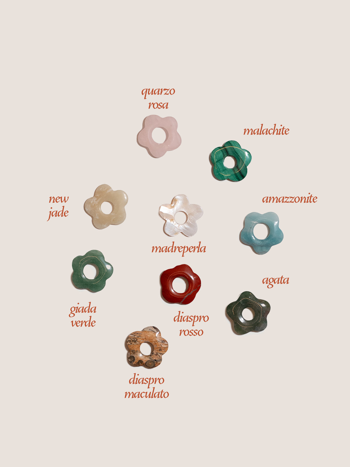 Ciondolo Fiore in pietra dura